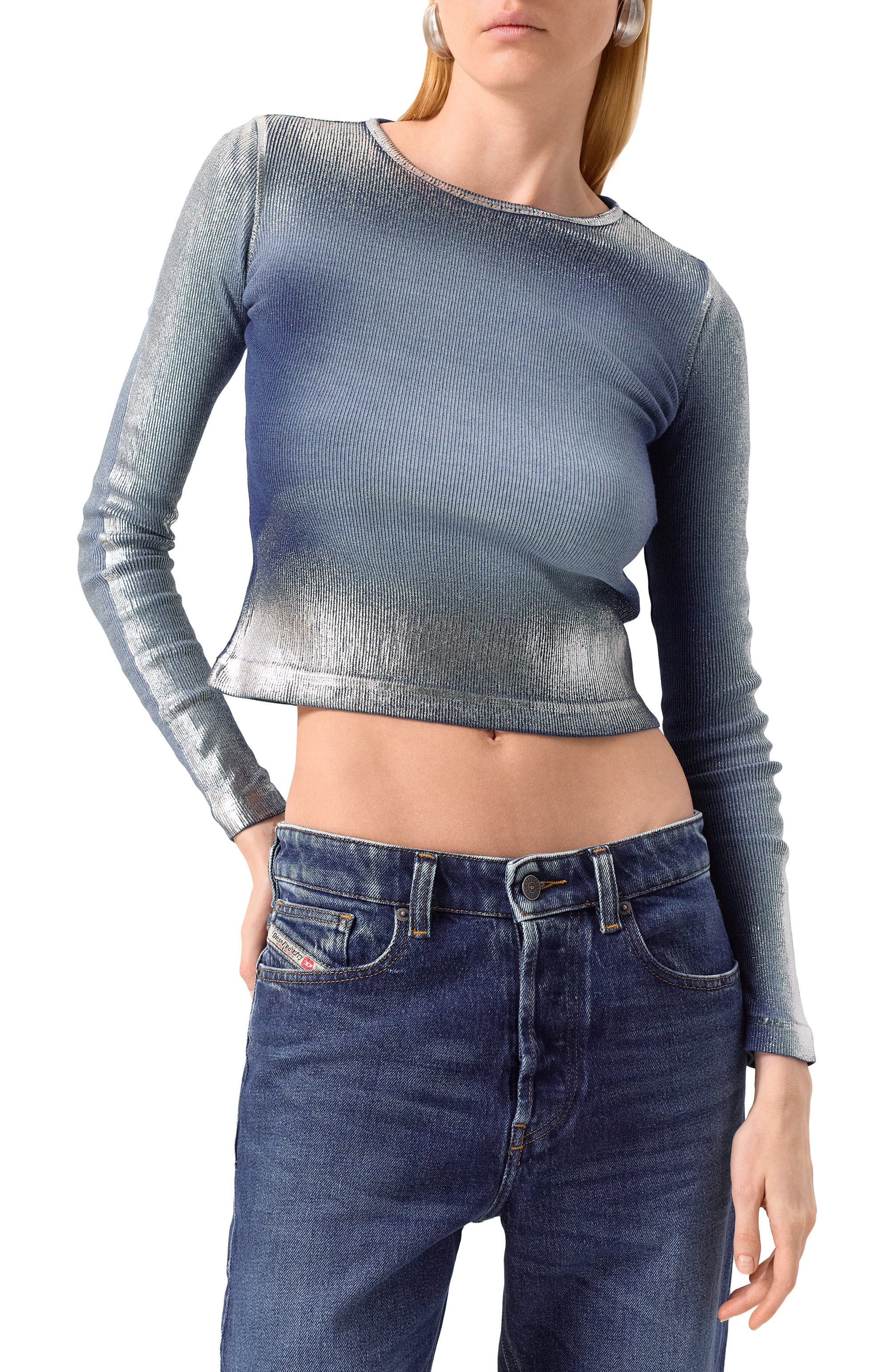 Хлопковый лонгслив DIESEL, арт. A16773/0NJBH, фото 3