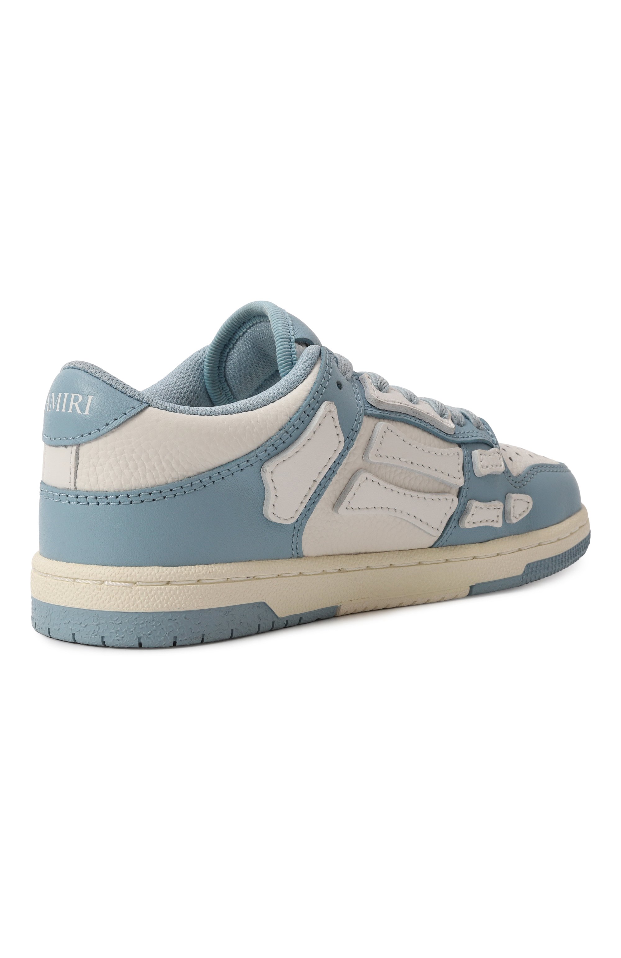 Кожаные кеды skel-top AMIRI голубого цвета по цене 42100 руб., арт. AKF0SR1019, фото 3 Кожаные кеды skel-top AMIRI, арт. AKF0SR1019, фото 3