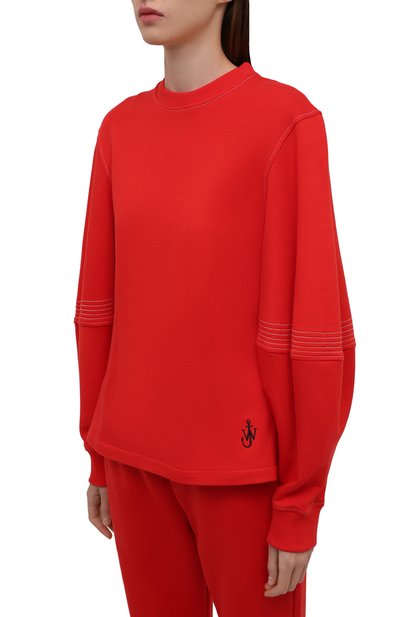 Хлопковый свитшот JW ANDERSON красного цвета по цене 26950 руб., арт. JW0015 PG0717, фото 3 Хлопковый свитшот JW ANDERSON, арт. JW0015 PG0717, фото 3