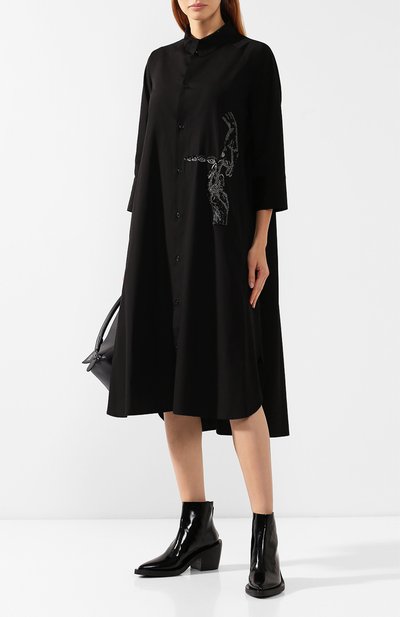 Хлопковое платье YOHJI YAMAMOTO, арт. YJ-D10-028, фото 3