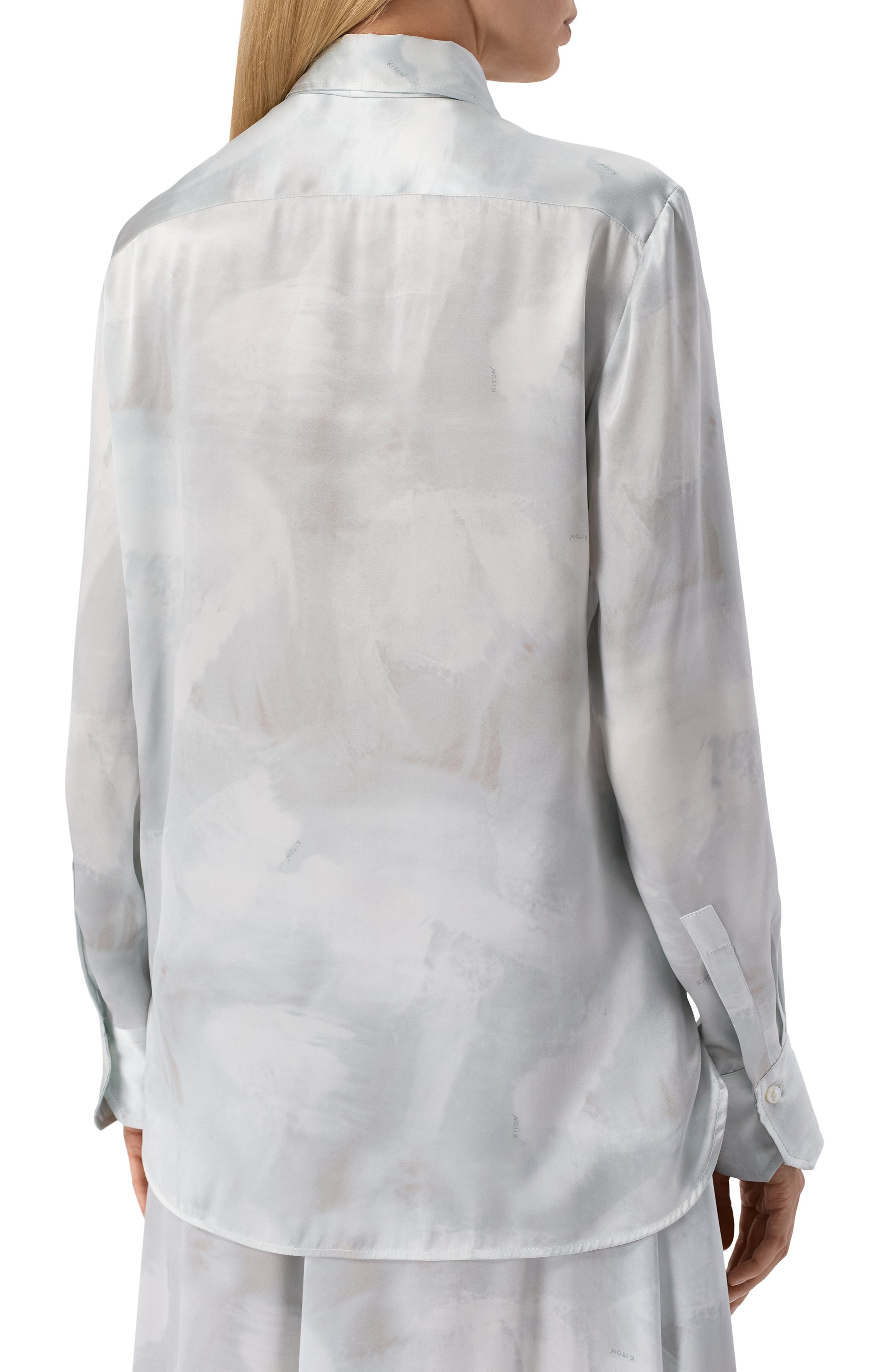 Атласная блузка KITON, арт. D48407K0926E02_1, фото 4