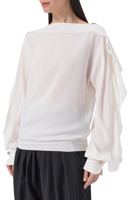 Блузка из вискозы и шелка Lanvin RW-T00010-6253-P26 Белый  RW-T00010-6253-P26 Фото 3