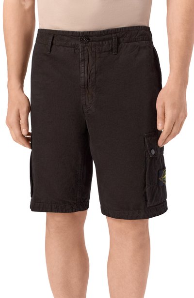 Хлопковые шорты STONE ISLAND черного цвета по цене 43150 руб., арт. L1S15L100019/S00WA, фото 3 Хлопковые шорты STONE ISLAND, арт. L1S15L100019/S00WA, фото 3