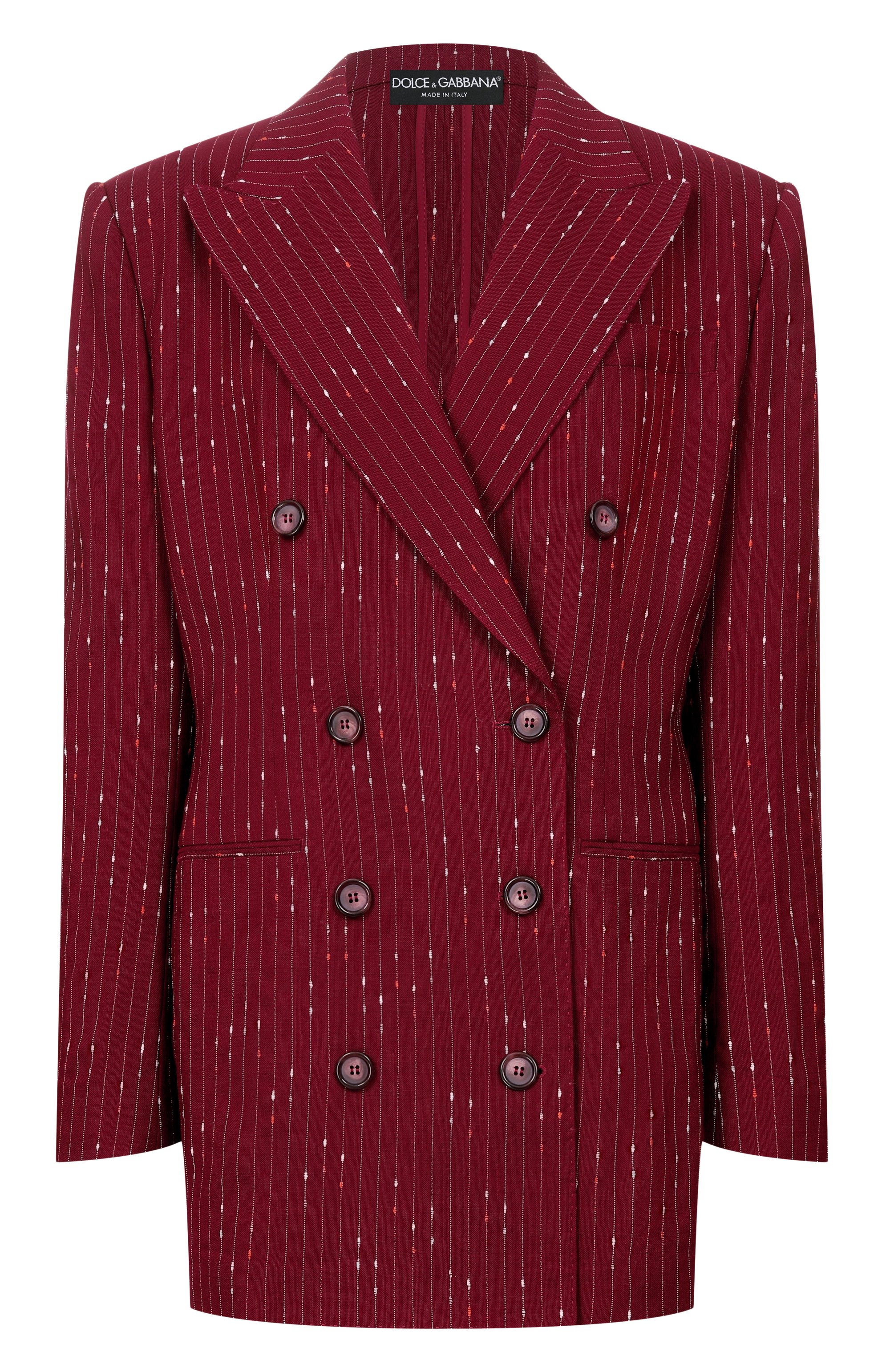 Жакет из вискозы DOLCE & GABBANA бордового цвета по цене 389500 руб., арт. F29WPT/FBMFW, фото 1 Жакет из вискозы DOLCE & GABBANA, арт. F29WPT/FBMFW, фото 1