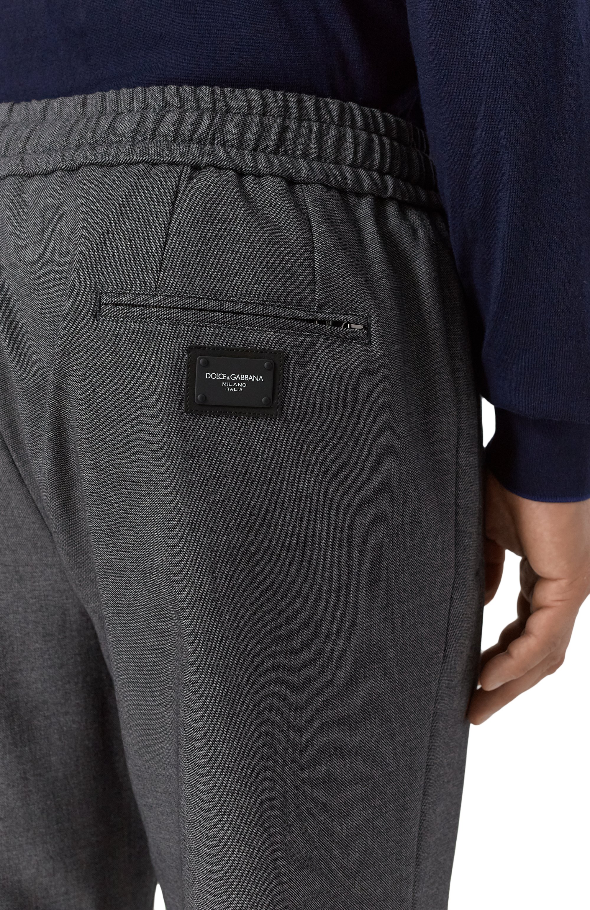 Брюки из шерсти и хлопка DOLCE & GABBANA темно-серого цвета по цене 89950 руб., арт. GYACET/GJ795, фото 5 Брюки из шерсти и хлопка DOLCE & GABBANA, арт. GYACET/GJ795, фото 5