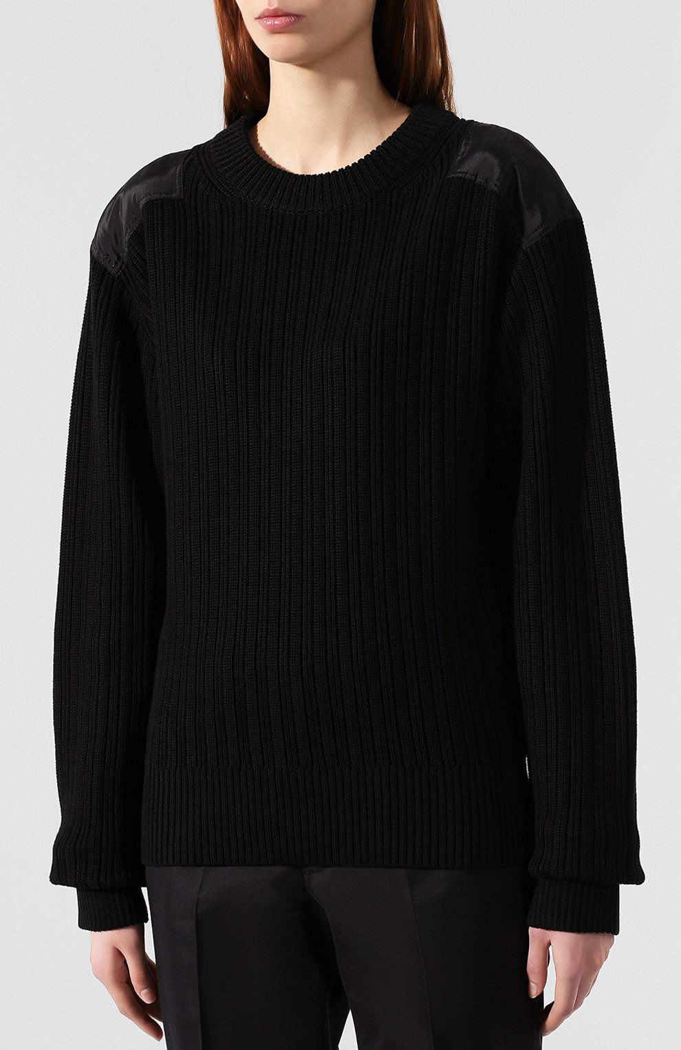 Хлопковый пуловер HELMUT LANG черного цвета по цене 42950 руб., арт. J01HW707, фото 3 Хлопковый пуловер HELMUT LANG, арт. J01HW707, фото 3