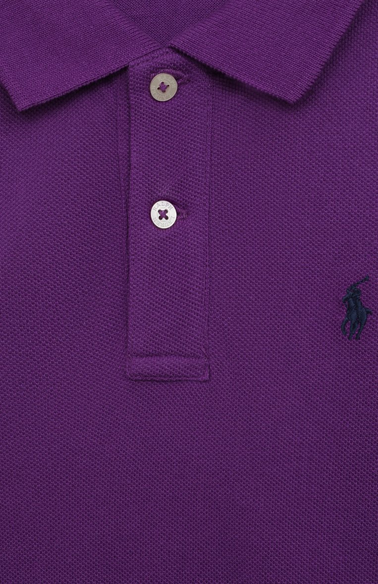 Детское хлопковое платье POLO RALPH LAUREN фиолетового цвета, арт. 313812021 | Фото 3 (Рукава: Короткие; Материал внешний: Хлопок; Девочки Кросс-КТ: Платье-одежда; Случай: Повседневный; Материал сплава: Проставлено; Драгоценные камни: Проставлено; Ростовка одежда: 8 лет | 128 см, 13 - 15 лет | 158 см)