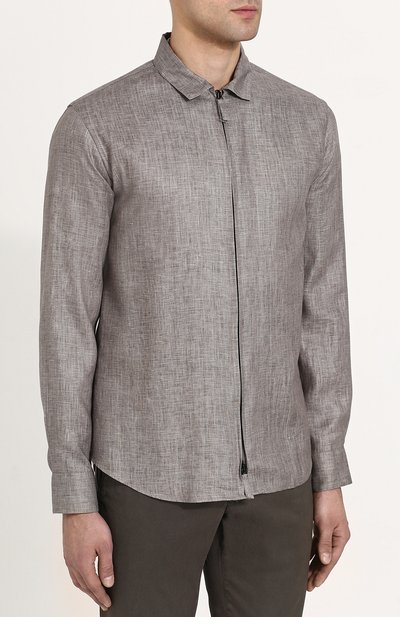 Льняная рубашка на молнии GIORGIO ARMANI, арт. WSC5HT/WS50C, фото 3