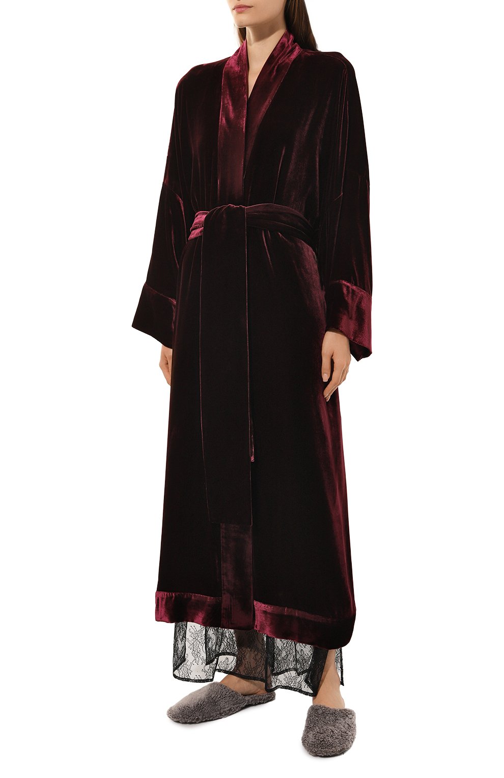 Халат из вискозы и шелка ASCENO бордового цвета по цене 77600 руб., арт. RS24_T028F40, фото 3 Халат из вискозы и шелка ASCENO, арт. RS24_T028F40, фото 3