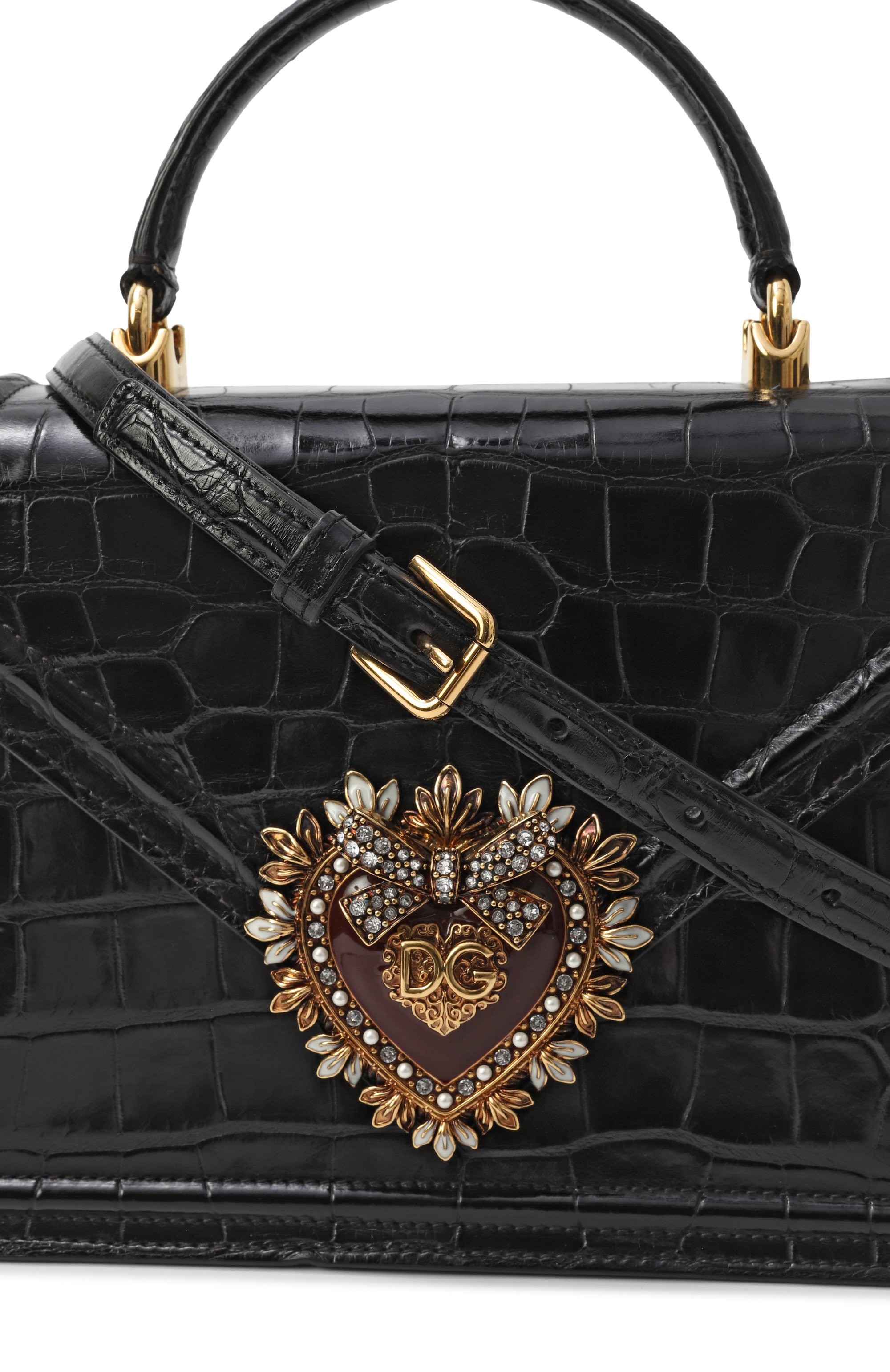 Сумка devotion small из кожи аллигатора DOLCE & GABBANA, арт. BB6727/A2R08/AMIS, фото 3