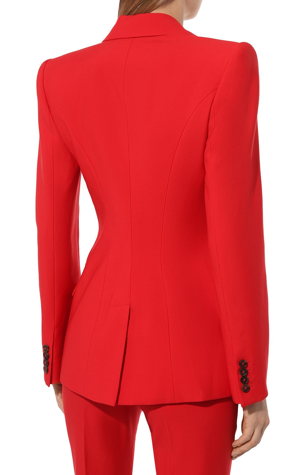 Шерстяной жакет ALEXANDER MCQUEEN красного цвета по цене 360500 руб., арт. 745244/QJACX, фото 4 Шерстяной жакет ALEXANDER MCQUEEN, арт. 745244/QJACX, фото 4