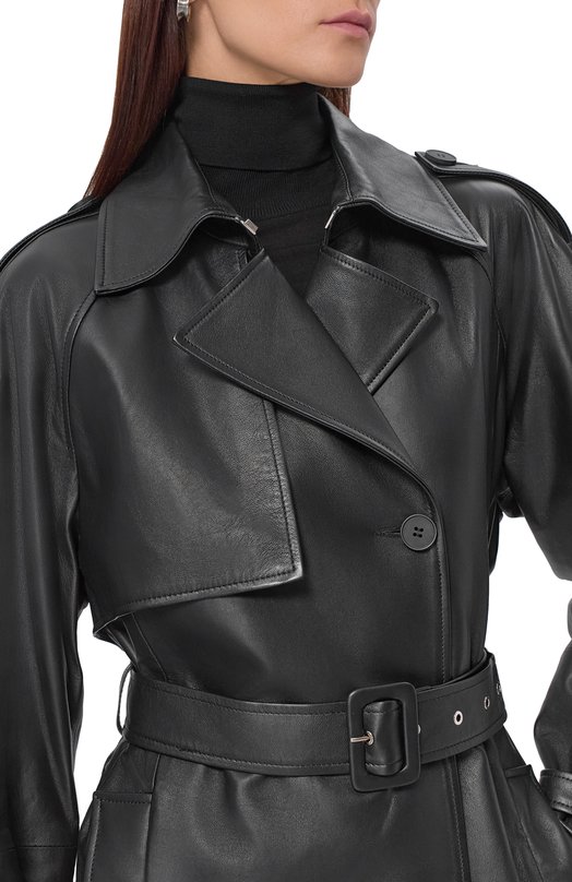 Кожаный тренч Ivy Oak I0118037/LINDA Чёрный  I0118037/LINDA Фото 5