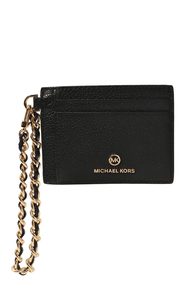 Женский футляр для кредитных карт MICHAEL MICHAEL KORS черного цвета, арт. 34F2GT9D5L | Фото 1 (Материал: Натуральная кожа; Нос: Не проставлено; Материал сплава: Проставлено)