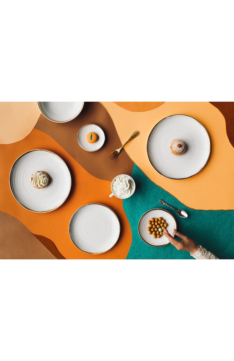 Тарелка салатная albatre BERNARDAUD золотого цвета, арт. 2043/21260 | Фото 2 (Региональные ограничения белый список (Axapta Mercury): Не проставлено; Нос: Не проставлено; Коллекция: Albatre; Ограничения доставки: fragile-2)