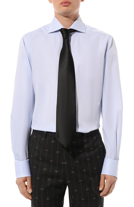 Хлопковая сорочка Kiton UCCH0660702 Голубой  UCCH0660702 Фото 3