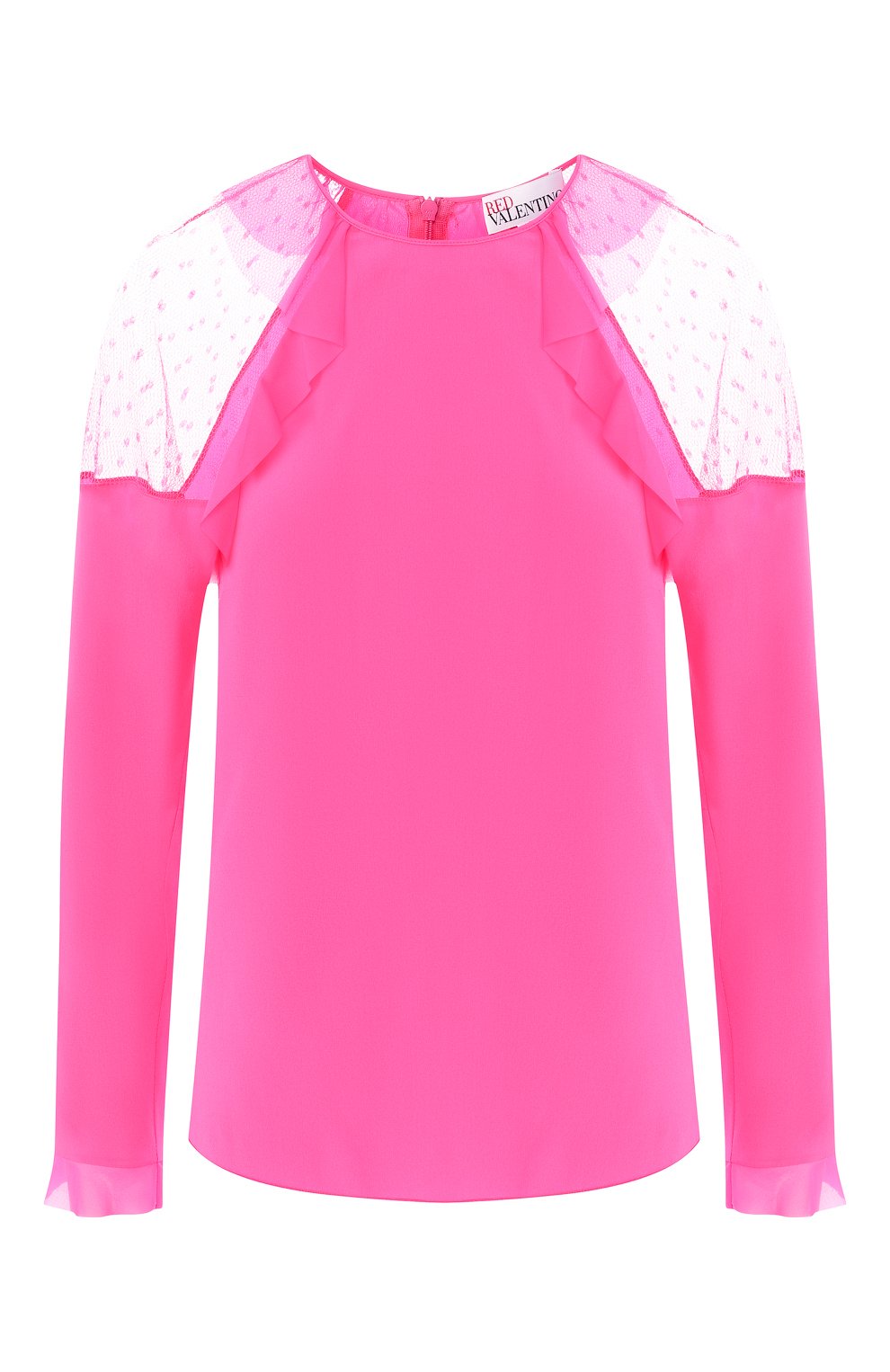 Шелковый топ REDVALENTINO фуксия цвета по цене 34550 руб., арт. RR3ABA50/KIW, фото 1 Шелковый топ REDVALENTINO, арт. RR3ABA50/KIW, фото 1