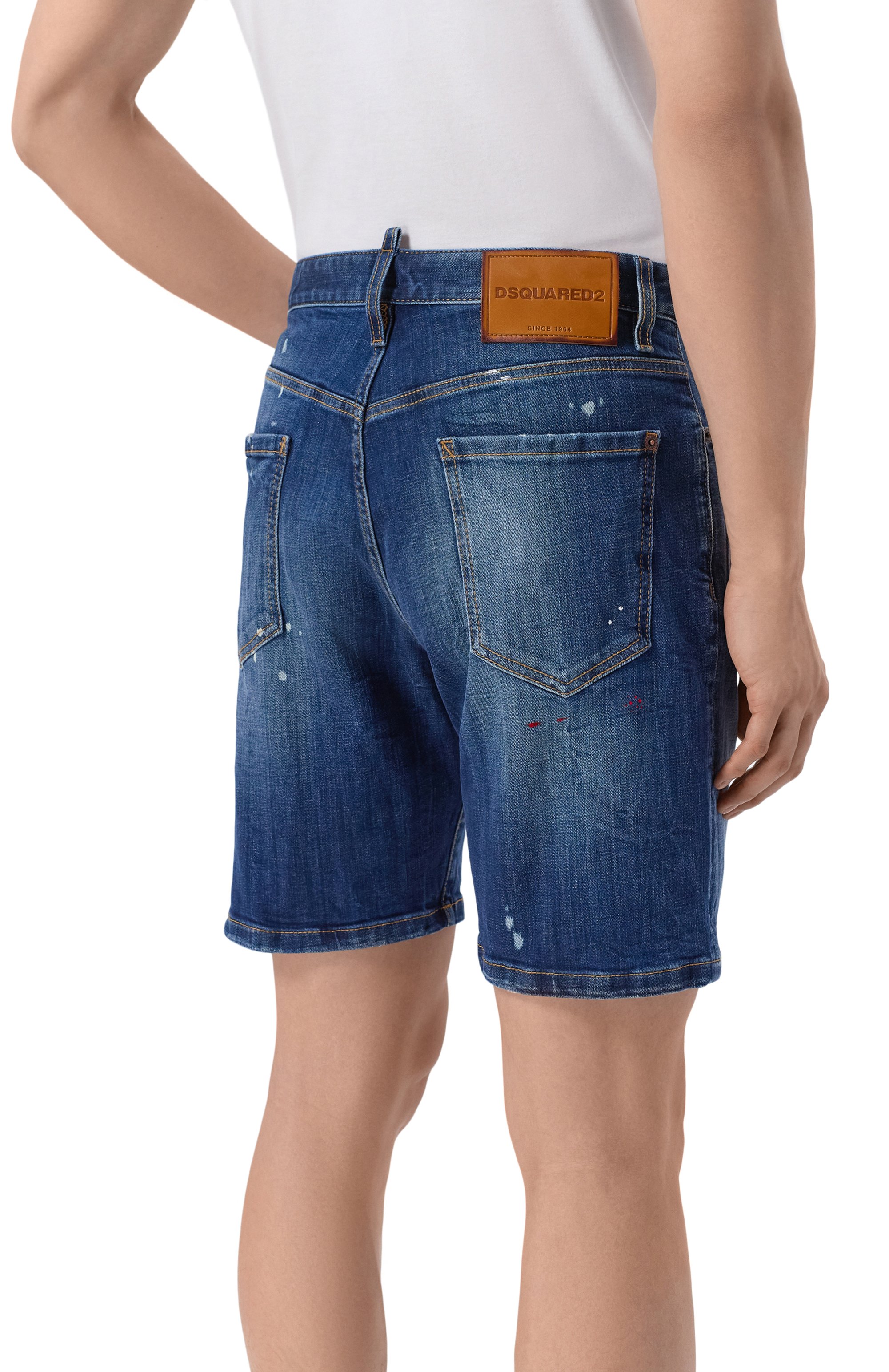 Джинсовые шорты DSQUARED2 темно-синего цвета по цене 54450 руб., арт. S74MU0985/S30664, фото 4 Джинсовые шорты DSQUARED2, арт. S74MU0985/S30664, фото 4