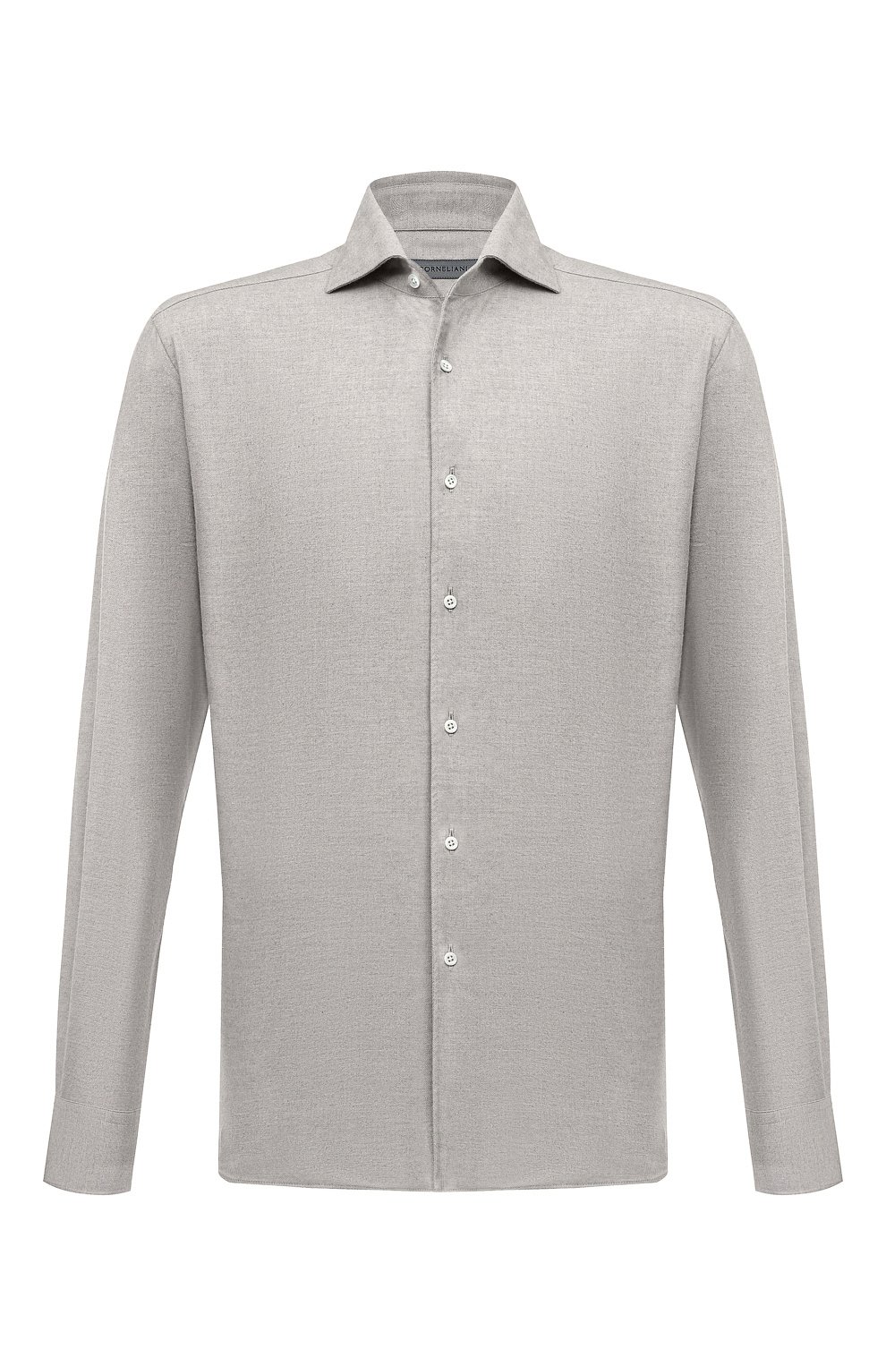 Хлопковая рубашка CORNELIANI светло-серого цвета по цене 37150 руб., арт. 94P156-9411629, фото 1 Хлопковая рубашка CORNELIANI, арт. 94P156-9411629, фото 1