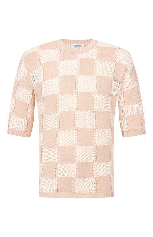 Джемпер из хлопка и вискозы Laneus S6LAMAKE110 Бежевый S6LAMAKE110