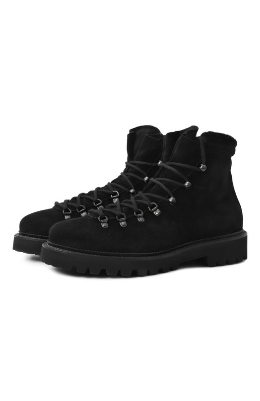 Замшевые ботинки S.Moritz Mille 885 SM0RITZ G0RAIN DEEP NAVY/FUR Чёрный SM0RITZ G0RAIN DEEP NAVY/FUR