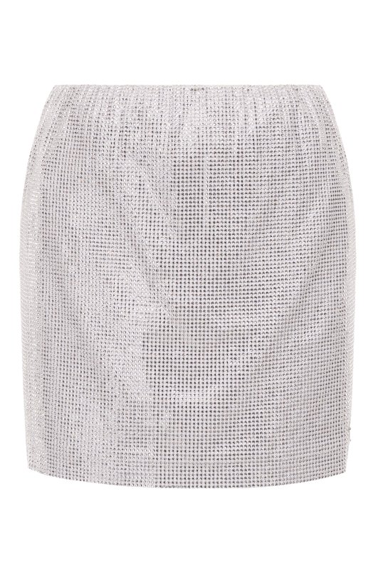 Хлопковая юбка с отделкой стразами Prada 31127R/13TI Белый 31127R/13TI