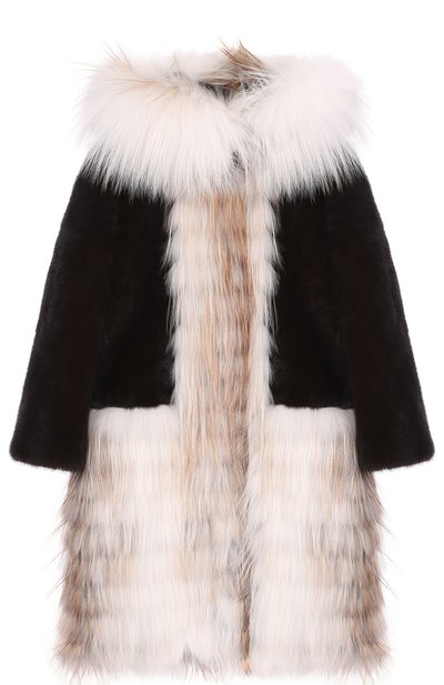 Шуба прямого кроя с капюшоном мила FURLAND, арт. 0213409810193600055, фото 1