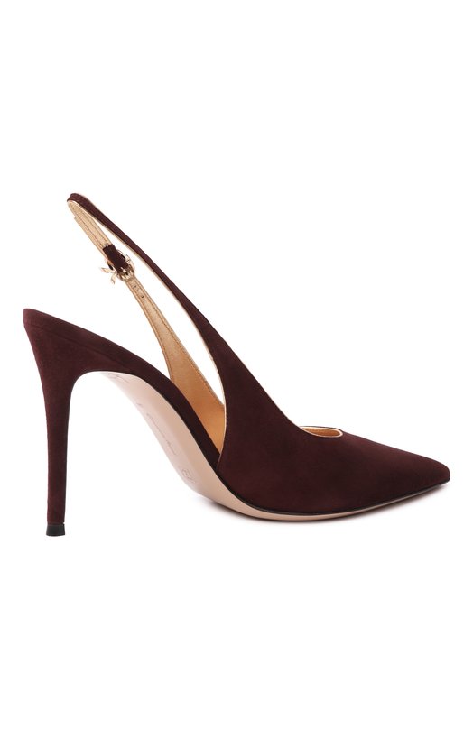 Замшевые туфли Ribbon Sling 95 Gianvito Rossi G95532.95RIC.XCKRYMK Бордовый  G95532.95RIC.XCKRYMK Фото 5