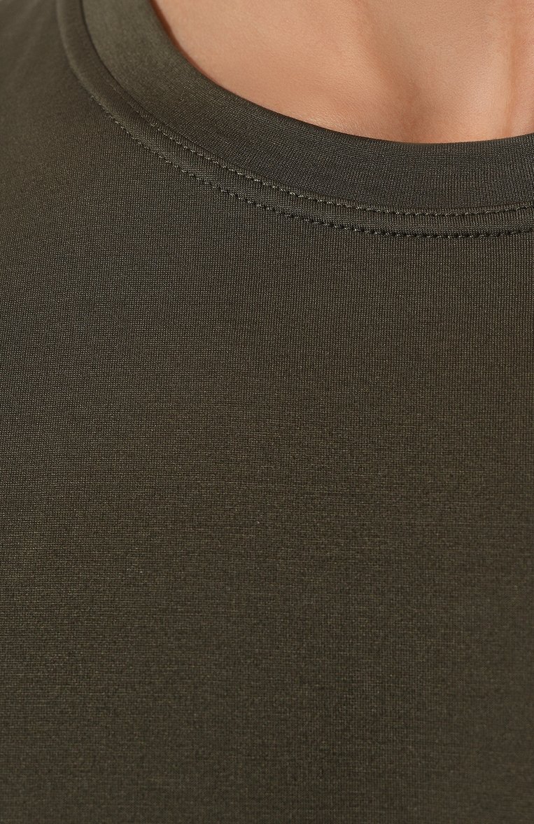 Мужская хлопковая футболка KITON хаки цвета, арт. UK1165W23 | Фото 5 (Длина (для топов): Стандартные; Рукава: Короткие; Материал внешний: Хлопок; Стили: Милитари; Принт: Без принта; Мужское Кросс-КТ: Футболка-одежда; Кросс-КТ: Джерси; Автоматизация состава: Проставлено; Автоматизация ТО: Проставлено; Детали: Без декора)