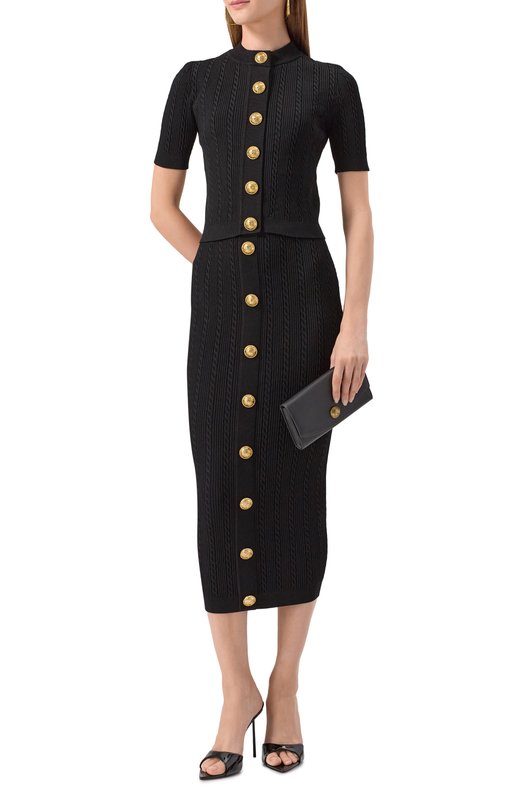 Кардиган из вискозы Balmain FF1KL230/KI50 Чёрный  FF1KL230/KI50 Фото 2