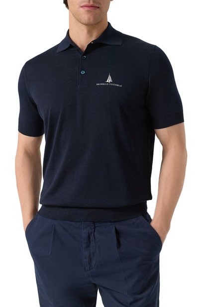 Поло из шелка и хлопка BRUNELLO CUCINELLI, арт. MNB805805P, фото 3