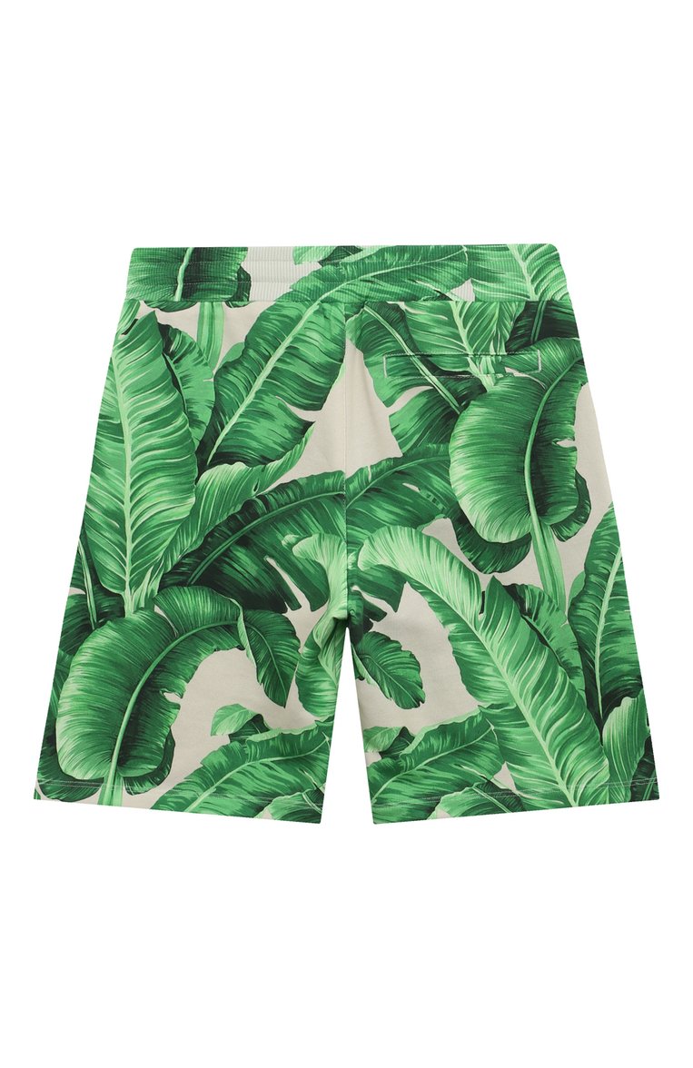 Детские хлопковые шорты DOLCE & GABBANA зеленого цвета, арт. L4JQS3/HS7NJ | Фото 2 (Материал внешний: Хлопок; Нос: Не проставлено; Случай: Повседневный; Ростовка одежда: 2 года | 92 см, 6 лет | 116 см, 4 года | 104 см, 5 лет | 110 см, 8 лет | 128 см, 12 лет | 152 см, 13 - 15 лет | 158 см, 10 - 11 лет | 140 - 146см, 3 года | 98 см)