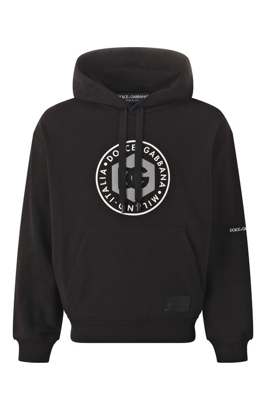 Хлопковое худи Dolce & Gabbana G9ZU0T/G705Y Чёрный G9ZU0T/G705Y