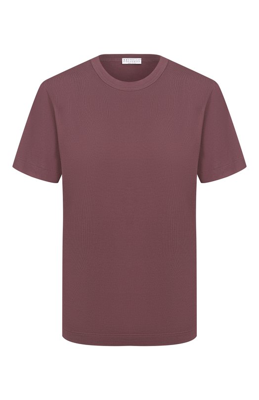 Хлопковая футболка Brunello Cucinelli MPT81BI100 Фиолетовый MPT81BI100