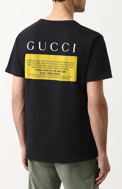 Хлопковая футболка с принтом GUCCI, арт. 493117/X3I29, фото 4