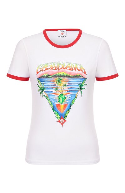 Женская хлопковая футболка CASABLANCA, арт. W-SP26-JTS-049-02-EX-BC