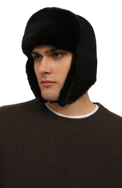 Шерстяная шапка-ушанка с мехом норки VICTORIA KUSENKOVA, арт. 339102802158, фото 5