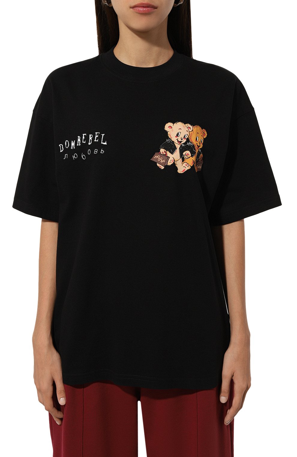 Хлопковая футболка DOMREBEL черного цвета по цене 15400 руб., арт. DU0/T-SHIRT, фото 3 Хлопковая футболка DOMREBEL, арт. DU0/T-SHIRT, фото 3