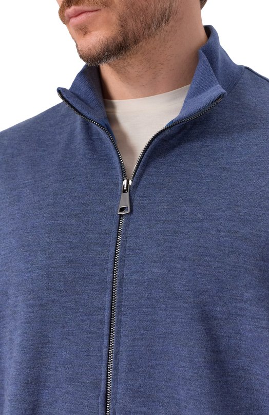 Толстовка из шелка и кашемира Andrea Campagna JACKET/15038 Синий  JACKET/15038 Фото 5