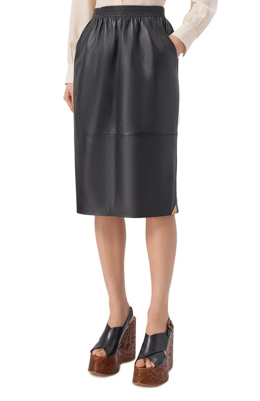 Кожаная юбка Chloé CH26SCJ26203 Чёрный  CH26SCJ26203 Фото 3