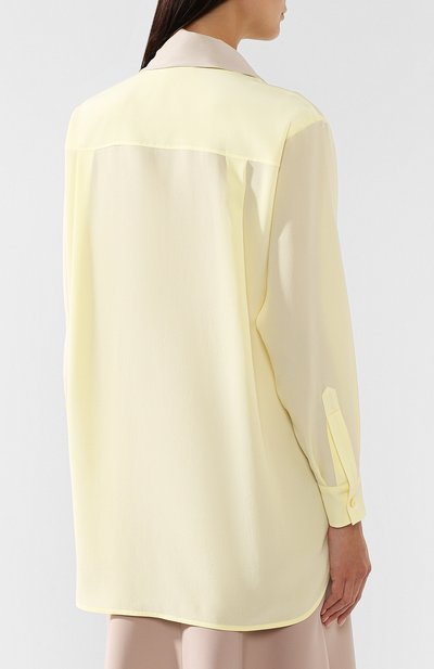 Шелковая блузка GIVENCHY желтого цвета по цене 141500 руб., арт. BW60FH10JX, фото 4 Шелковая блузка GIVENCHY, арт. BW60FH10JX, фото 4