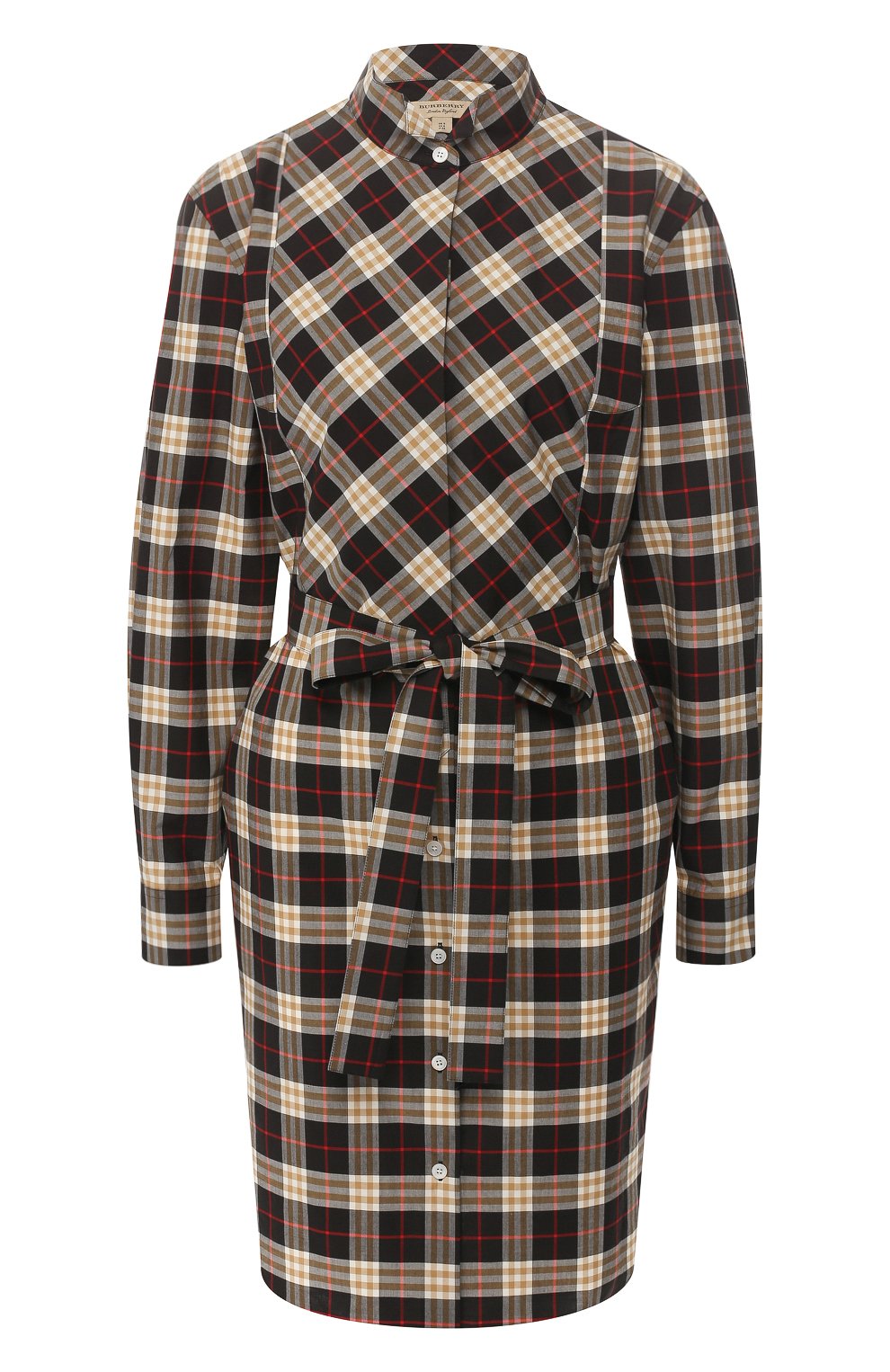 Хлопковое платье-рубашка в клетку BURBERRY, арт. 8008141, фото 1