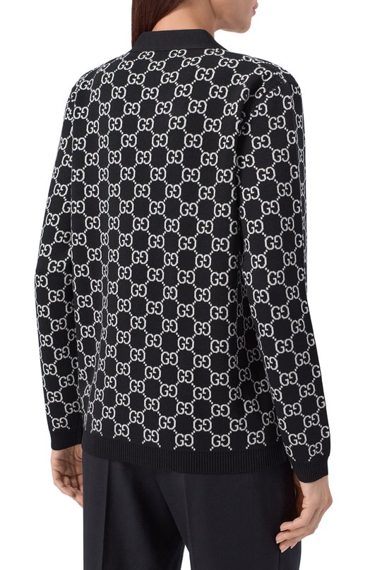 Двусторонний шерстяной кардиган Gucci 798157/XKEJP Чёрно-белый  798157/XKEJP Фото 4