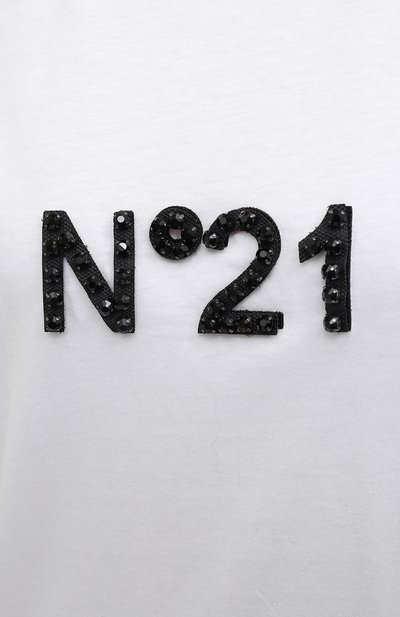 Хлопковая футболка N21 белого цвета по цене 29100 руб., арт. 20I N2M0/F061/6314, фото 5 Хлопковая футболка N21, арт. 20I N2M0/F061/6314, фото 5