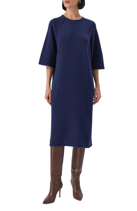 Платье из шерсти и кашемира Emporio Armani EW003196/AF20114/UB115 Синий  EW003196/AF20114/UB115 Фото 3