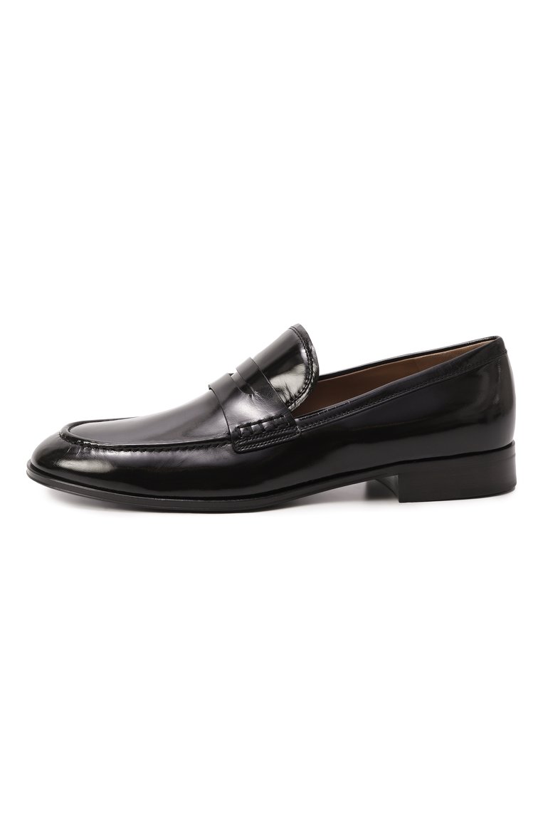 Мужские кожаные лоферы GIANVITO ROSSI черного цвета, арт. U25350.20CU0.NUINER0 | Фото 4 (Материал внутренний: Натуральная кожа; Нос: Не проставлено; Материал внешний: Натуральная кожа; Стили: Классический; Автоматизация состава: Проставлено)
