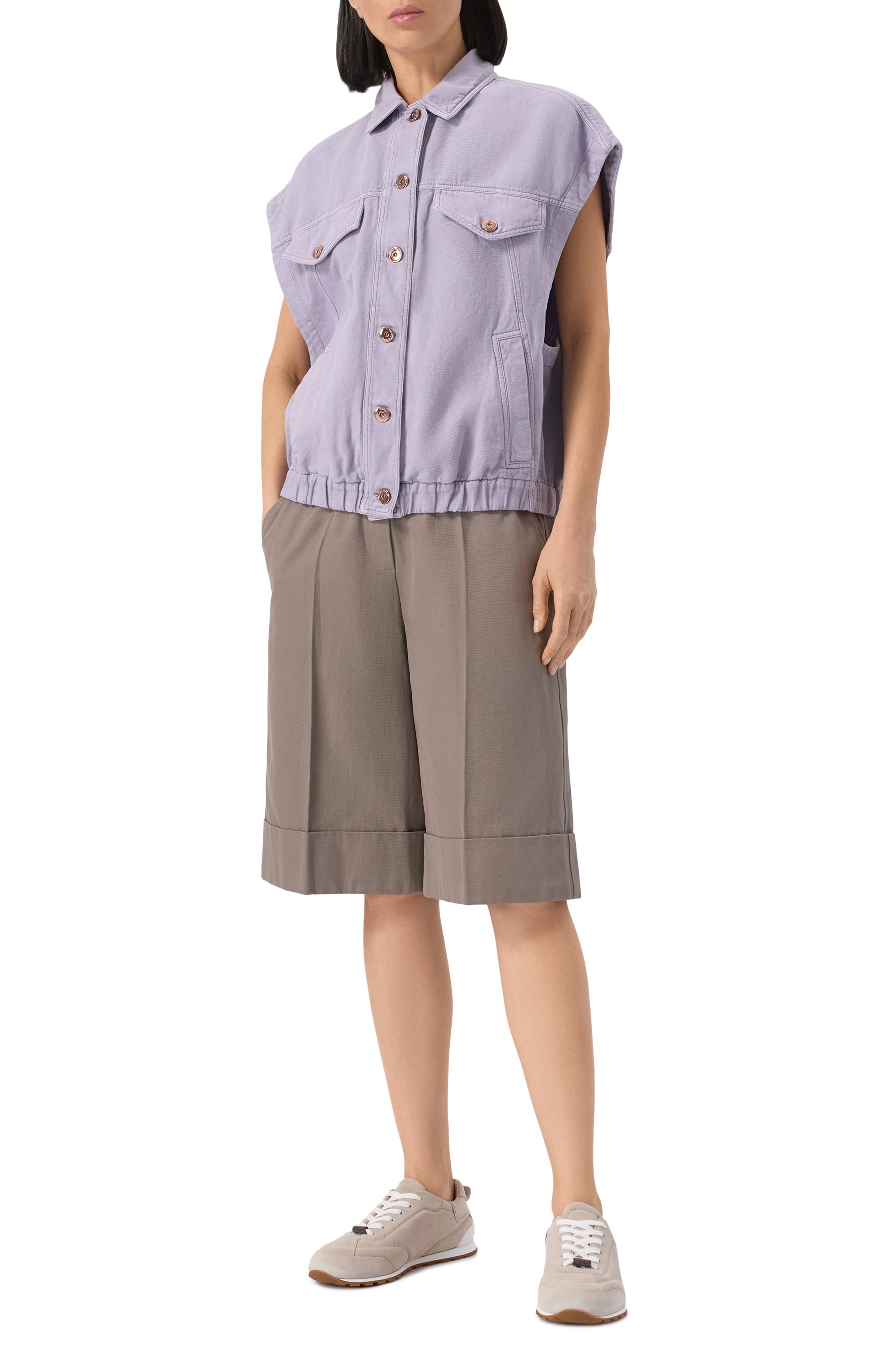 Жилет из хлопка и льна BRUNELLO CUCINELLI, арт. ML996FX706, фото 2