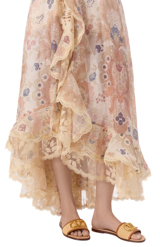 Текстильные шлепанцы Vlogo Valentino 8W2S0BD5/THQ Коричневый  8W2S0BD5/THQ Фото 2