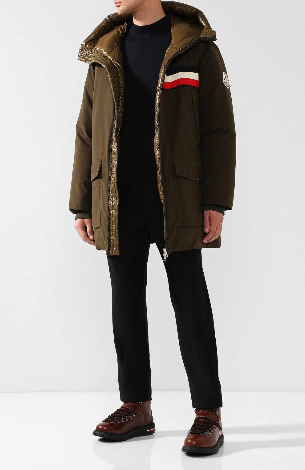 Высокие кожаные ботинки geof на шнуровке и с застежкой велькро MONCLER, арт. D2-09A-10247-00-01A0Q, фото 2