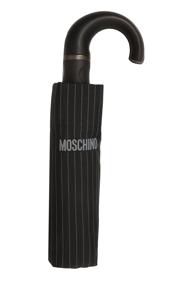 Мужской складной зонт MOSCHINO черного цвета, арт. 8509-0PENCL0SE | Фото 4 (Материал: Металл, Текстиль, Синтетический материал; Нос: Не проставлено)