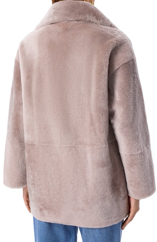 Дубленка из овчины manzoni24 25M1418-S21 Бежевый  25M1418-S21 Фото 4